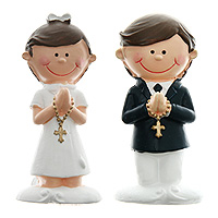 Lot de 2 Petites Figurines Communion Décoration Style Bd