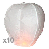 Sky Lanterne Dome Blanc Pas Cher x10