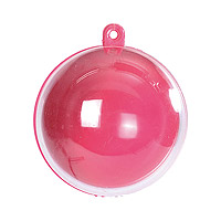 Boule Pvc Transparente Fond Fuchsia Contenant Dragées x1