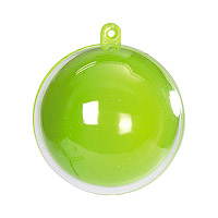 Boule Pvc Transparente Fond Vert Anis Contenant Dragées x1