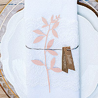 Branches Feuilles Marque Place avec Etiquettes x6