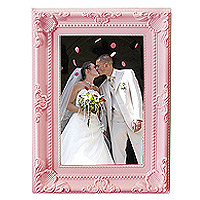 Grand Cadre Photo Baroque Moulures Rose