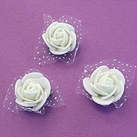 Mini Roses Blanches Autocollantes x6