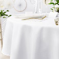 Nappe Ronde Blanche Tissu Polyester 3m Luxe