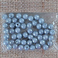 50 Perles Fines de décoration Nacrées Bleu Glacier