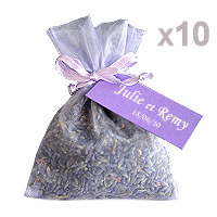 Petits Sacs en Organza avec Lavande x10